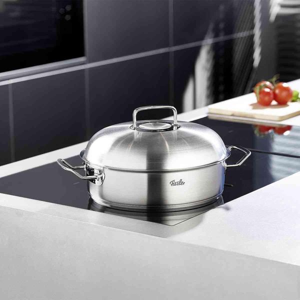 BräTer Fissler "ORIGINAL-PROFI Collection BräTer Mit Deckel", Silber (Silberfarben), Ø:28Cm, TöPfe, Mit Breitem SchüTtrand, Kaltmetallgriffen. Made In Germany-image