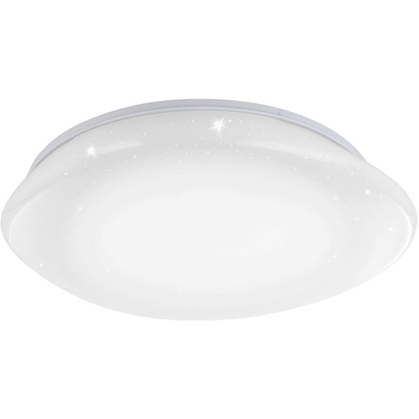 Eglo Deckenleuchte "Sileras Deckenlampe, Sternhimmel-Effekt, Stahl Und Kunststoff, Lampe", Weiß, 1, Ø 60Cm H: 8,5Cm, 1 Stk., Leuchten, Wand-/Deckenleuchte - H8,5 X Ø60 Cm - Weiß - 31W Inkl., Deckenleuchte-image