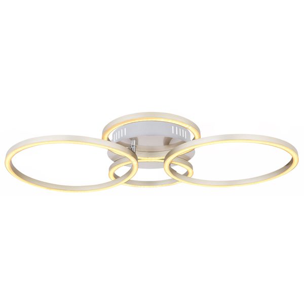 Globo Lighting Deckenleuchte "Kendy", Weiß (Nickel Matt), 1, H: 7,5Cm, 1 Stk., Leuchten, Deckenleuchte Nickel, Opal, Ring-Dm, LED 40W, Deckenleuchte-image