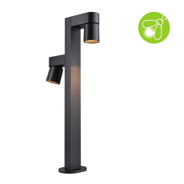 LED Pollerleuchte Paulmann "Kimu IP44 822Mm 2200K 2X7,8W 720Lm 230V 70 Anthrazit Aluminium", Grau (Anthrazit), H:82,2Cm T:34,7Cm Ø:8Cm, Leuchten, LED Pollerleuchte, Insektenfreundlich-image