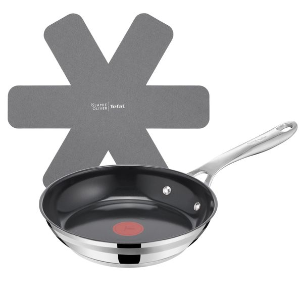 Pfannen-Set Tefal "Jamie Oliver Smart Cook", Edelstahl, Ø:20Cm, Pfannen, Keramikbeschichtung, Thermo-Signal, Induktionsgeeignet, Edelstahlgriff-image