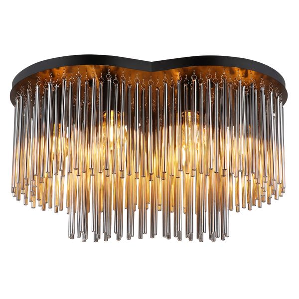 Globo Lighting Deckenleuchte "Gorley", Schwarz Matt, 6, H: 34,5Cm, 1 Stk., Leuchten, Deckenleuchte FüR Wohn- & Esszimmer Rauchglas, Deckenleuchte-image