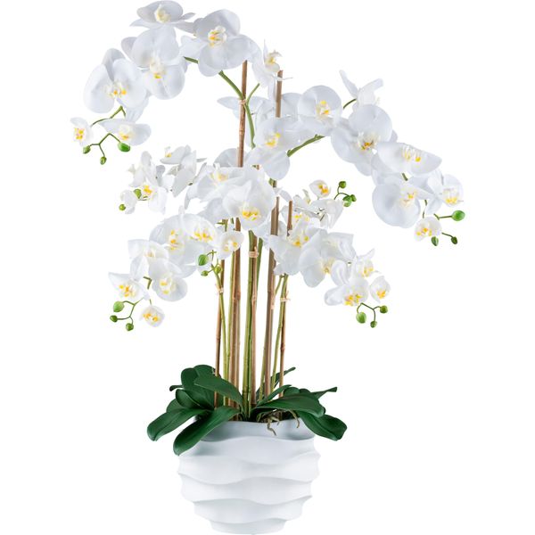 Kunstorchidee Creativ green "Orchidee Phalaenopsis", Weiß, H:90Cm, Kunststoff, Kunstpflanzen, Im Design-Topf-image