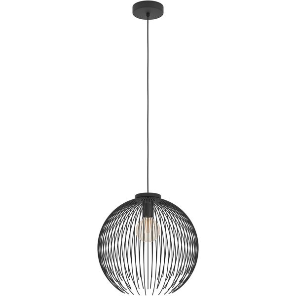 Eglo HäNgeleuchte "Venezuela HäNgelampe, Pendelleuchte, Esszimmerlampe, Metall, E27", Schwarz, 1, Ø 40Cm H: 110Cm, 1 Stk., Leuchten, HäNgeleuchte - H110 X Ø40 Cm - Schwarz - 1X40W Exkl., HäNgeleuchte-image