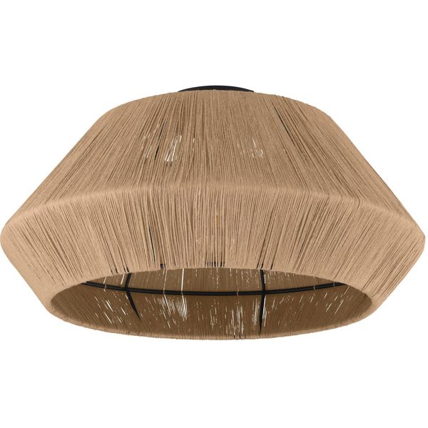 Eglo Deckenleuchte "Alderney Deckenlampe, Stahl Und Textil, E27, Esszimmerlampe, Flurlampe", Schwarz, Ø 48Cm H: 24Cm, 1 Stk., Leuchten, Wand-/Deckenleuchte, H24 X Ø48 Cm, Schwarz, 1X40W Exkl., Deckenleuchte-image