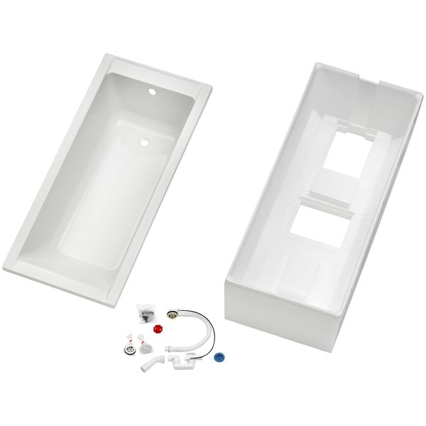 Badewanne Ottofond "Set KöRpferformbadewanne", Weiß, B:75Cm H:58Cm L:160Cm T:75Cm, SanitäRacryl, Badewannen, 1600/750 Mm, KöRperformbadewanne-image