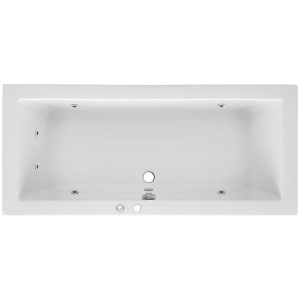 Whirlpool-Badewanne Ottofond "Cubic", Weiß, B:75Cm H:62,5Cm L:170Cm T:75Cm, SanitäRacryl, Badewannen, Typ 1, Chrom-image