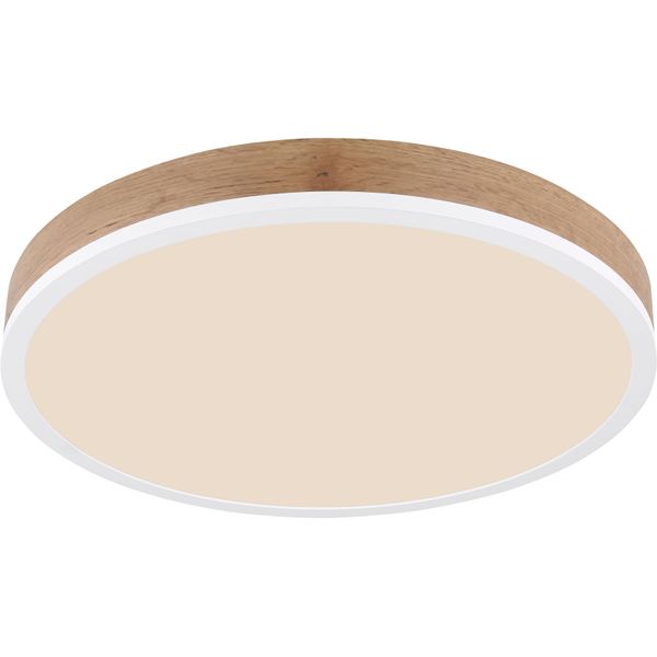 Globo Lighting LED Deckenleuchte "Doro", Braun (Weiß), 1 Stk., Leuchten, Deckenlampe/Holzoptik/Rund/Wohnzimmer/Schlafzimmer/3000K, LED Deckenleuchte-image