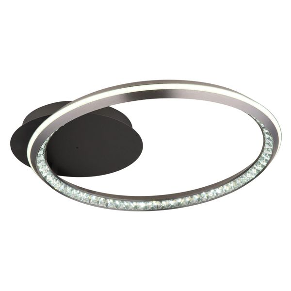 Globo Lighting LED Deckenleuchte "Alaina", Grau (Grau Matt), 1 Stk., Leuchten, Deckenlampe, Kristalle, Wohnbereich, Rund, LED Deckenleuchte-image