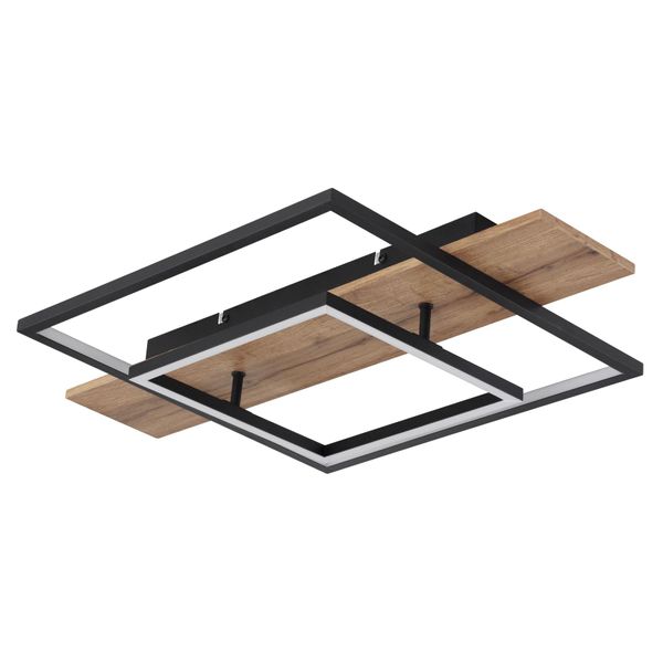 Globo Lighting LED Deckenleuchte "Vanni", Schwarz (Schwarz Matt), 1 Stk., Leuchten, Deckenlampe, Unterschiedliche Quadrate, 3 Helligkeitsstufen, LED Deckenleuchte-image