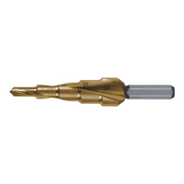Ruko Stufenbohrer Hss-Tin, Spiralgenutet Mit Kreuzanschliff GrößE 0/5 (101050-5T)-image