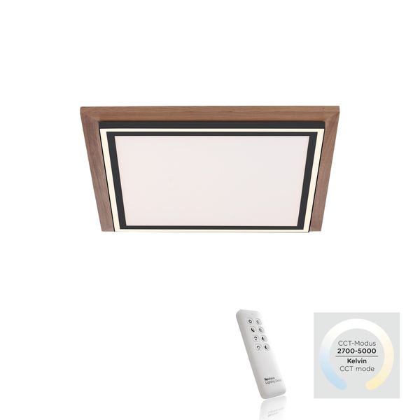 Paul Neuhaus Deckenleuchte "Palma", Braun (Holzfarben), 2, H: 6,2Cm, 1 Stk., Leuchten, CCT - üBer Fernbedienung, Dimmbar üBer Fernbedienung, Serienschalter, Deckenleuchte-image