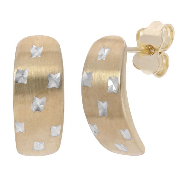 Paar Ohrstecker Vivance "Bicolor", Gelb (Gelbgold 375), Ohrringe, Damen, Gelbgold 375, Rhodiniert Und Diamantiert-image