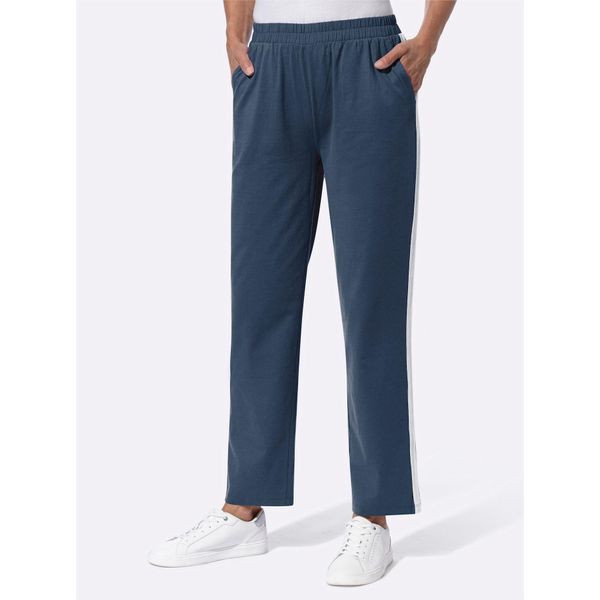 Schlupfhose, Damen, Gr. 42, NormalgrößEn, Blau (Dunkelblau), 100% Baumwolle, Unifarben, Lang, Hosen Schlupfhose-image