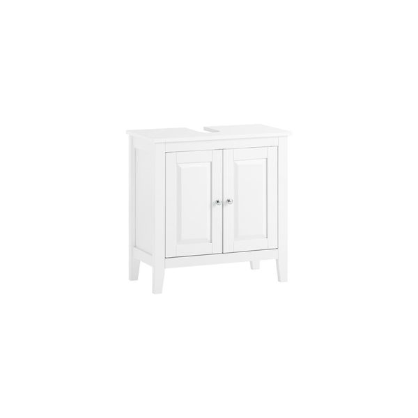 sobuy Waschbeckenunterschrank Mit 2 TüRen Weiß 60X30X62,5Cm Rustikal-image