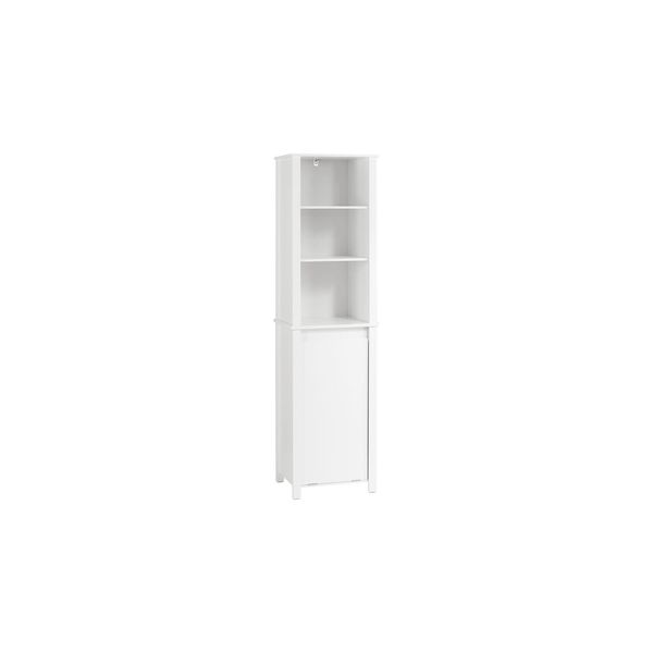 sobuy Badezimmerschrank Mit Einer TüR Weiß 45X35X170Cm Modern-image