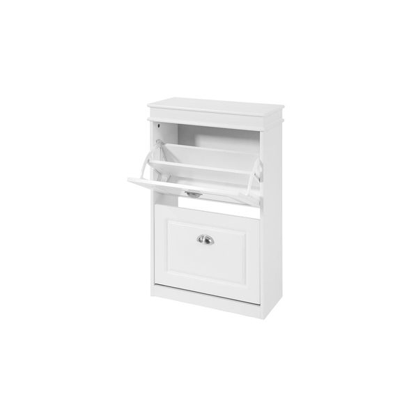 sobuy Schuhbank Mit 2 TüRen Weiß 104X24X52Cm Funktional-image