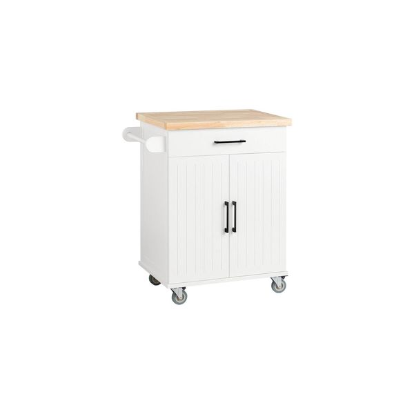 sobuy KüChenwagen Mit 1 Schublade Holzfarbe 74X45,6X91Cm Modern-image