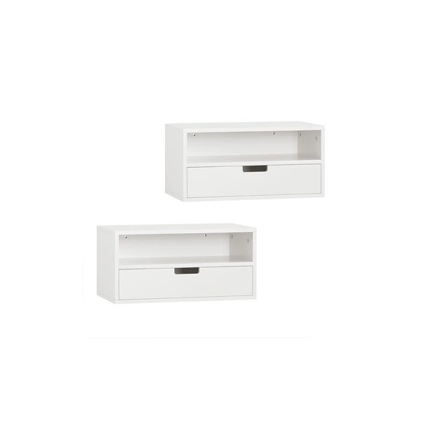 sobuy Nachttisch Mit 2 Schubladen Weiß 45X25X22Cm Modern-image