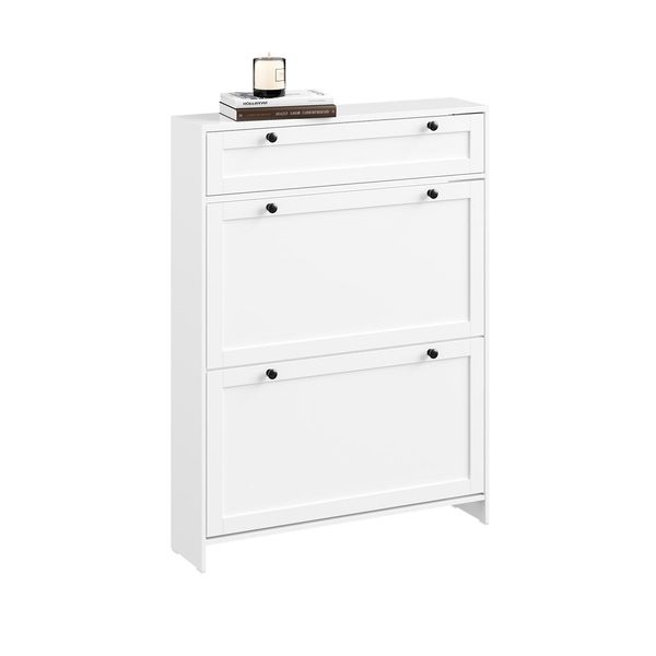 sobuy Schuhschrank Mit 1 Schublade Weiß Modern-image