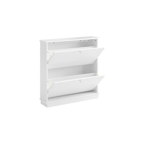 sobuy Schuhschrank Mit 2 TüRen Weiß 76X18X78Cm Modern-image