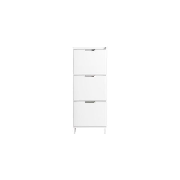 sobuy Schuhschrank Mit 4 TüRen Weiß 19X50,01X129,01Cm Modern-image