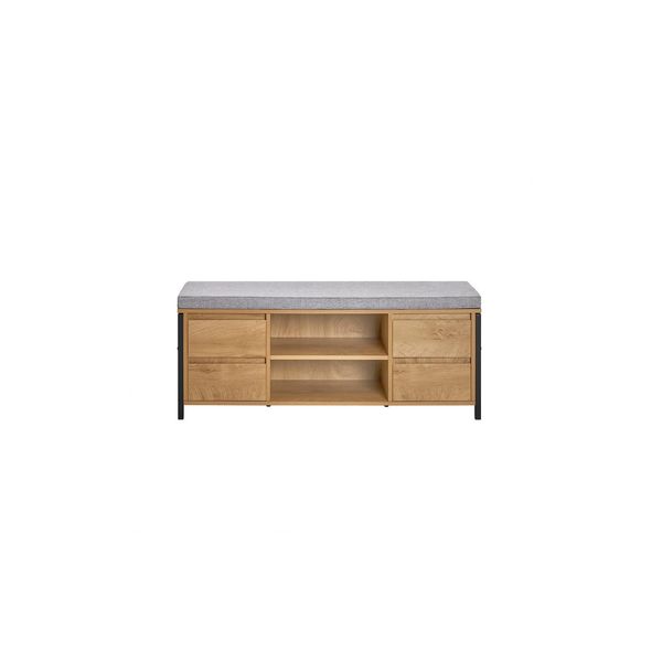 sobuy Schuhbank Mit 4 Schubladen Holzfarbe 110X35X45Cm Industriell-image