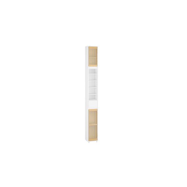 sobuy Badezimmer-Hochschrank Mit 1 Schublade Weiß 20X20X180Cm Nordisch-image