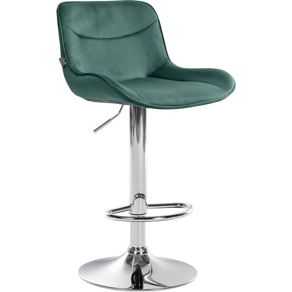 CLP Barhocker Vonore Samt Chrom Farbe:GrüN;Gestell Farbe:Chrom-image