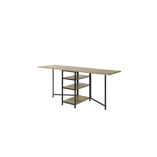 sobuy Schreibtisch Mit 3 Regalen Holzfarbe 180X60X76,5Cm Funktional-image