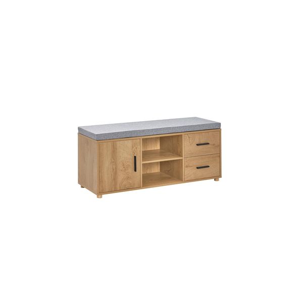 sobuy Schuhbank Mit 2 Schubladen Holzfarbe 110X35X45Cm Funktional-image