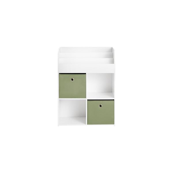 sobuy Kinderregal Mit 3 FäChern Weiß 60X34X80Cm Modern-image
