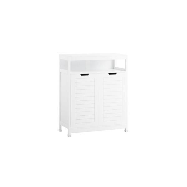 sobuy Badunterschrank Mit 2 TüRen Weiß 70X35X89Cm Modern-image