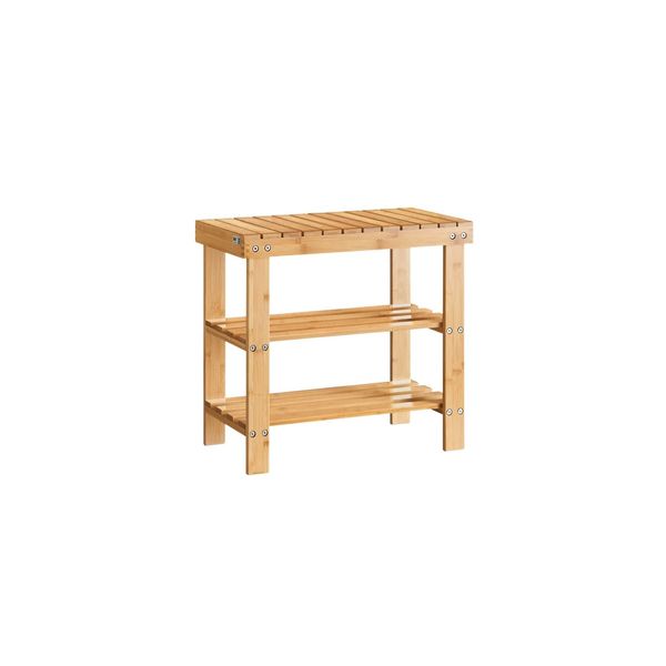 sobuy Schuhbank Mit SitzfläChe Holzfarbe 50X29X45Cm Funktional-image