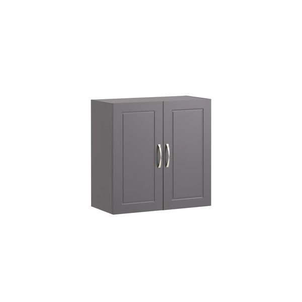 sobuy HäNgeschrank Mit 2 TüRen Dunkelgrau 60X30X60Cm Modern-image