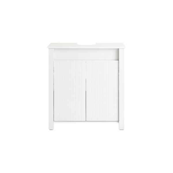 sobuy Waschbeckenunterschrank Mit 2 TüRen Weiß 60X35X65Cm Modern-image