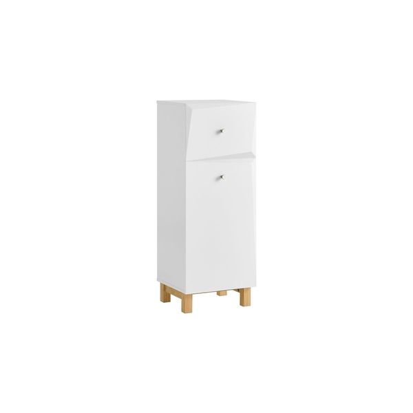 sobuy WäScheschrank Mit 1 Schublade Weiß 34X30X89,5Cm Modern-image