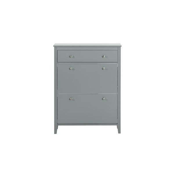 sobuy Schuhschrank Mit 1 Schublade Hellgrau 80X25X108Cm Modern-image