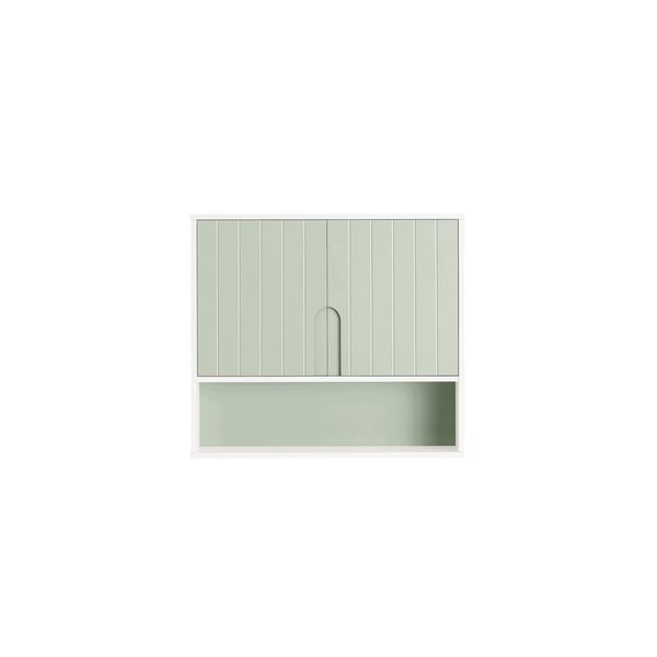 sobuy HäNgeschrank Mit 2 TüRen GrüN 60X15X54Cm Modern-image