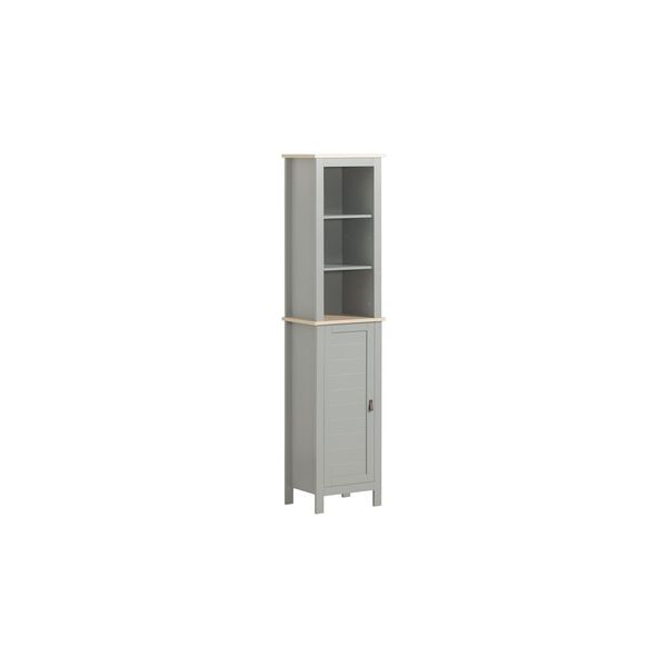 sobuy Badezimmerschrank Mit 1 TüR Hellgrau 39X30X168Cm Modern-image