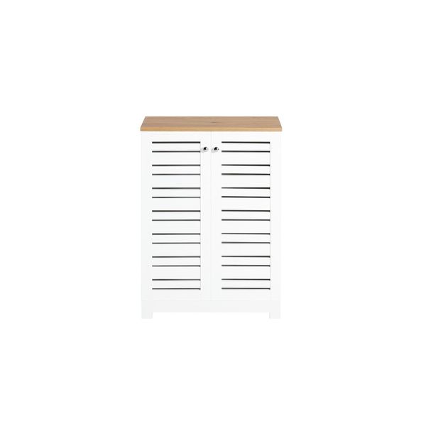 sobuy Badunterschrank Mit 2 TüRen Weiß 60X30X81,5Cm Rustikal-image