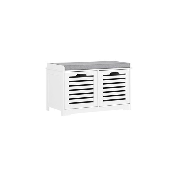 sobuy Schuhbank Mit 2 Schubladen Weiß 71X44X35Cm Klassisch-image
