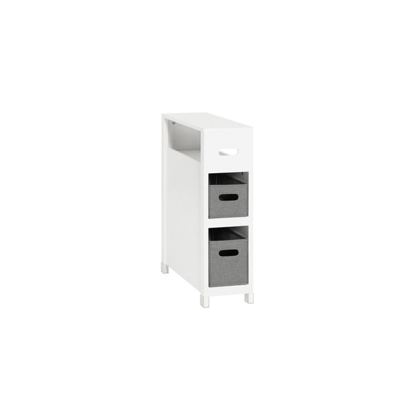 sobuy Badunterschrank Mit 2 Schubladen Weiß 60X20X70Cm Funktional-image