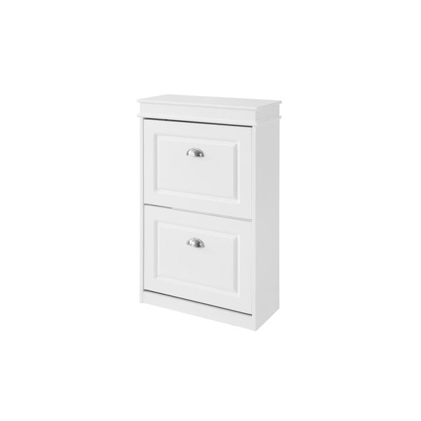 sobuy Schuhschrank Mit 2 TüRen Weiß 53,5X23,8X82,5Cm Modern-image