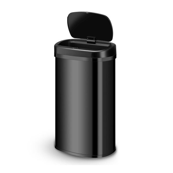 Juskys Automatik MüLleimer Mit Sensor 60L - Abfalleimer Mit Elektrischem Deckel Rechteckig - Schwarz-image