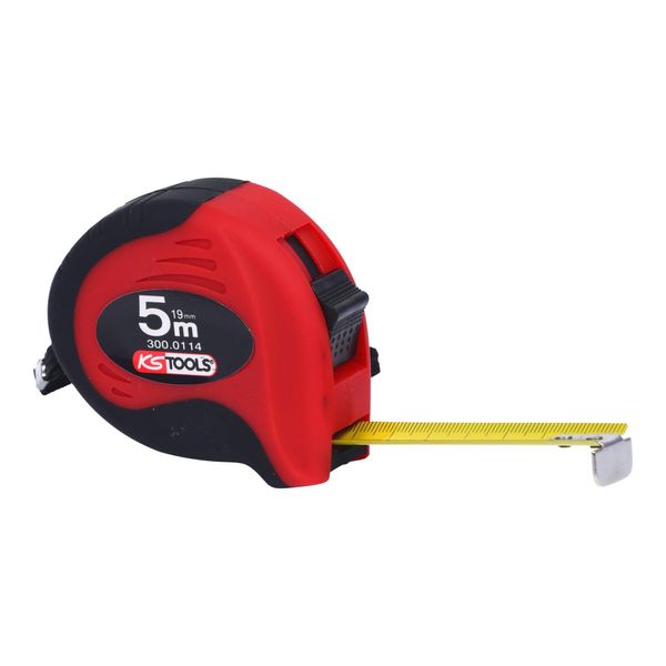 KS Tools Bandmaß Mit Feststeller,Schwarz-Rot, 5M, 19Mm (300.0114)-image