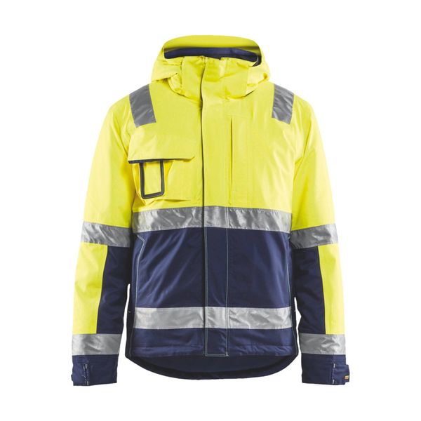 BlaklÄDer Warnschutz Winterjacke, Gelb / Marineblau, Unisex-GrößE: 2XL (487019873389XXL)-image