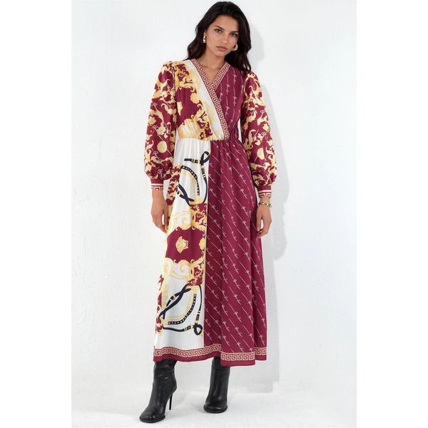 Bedrucktes Maxikleid Mit GüRtel-image