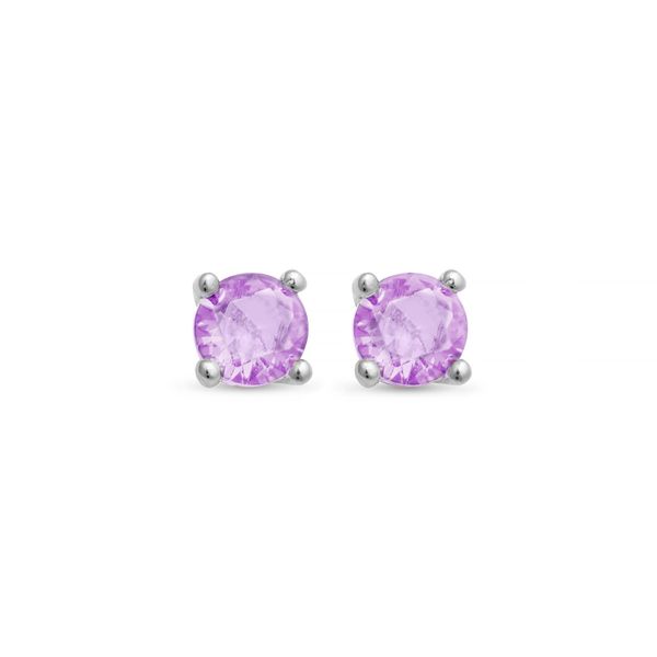 Luxenter Ohrringe, 925Er Sterlingsilber Und 18K Vergoldete Amethyst-Zirkonia-Ohrringe-image
