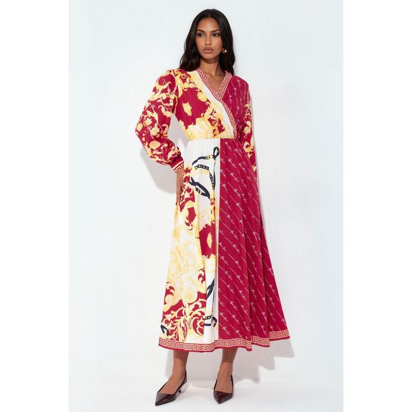 Bedrucktes Maxi-Kleid Mit GüRtel-image